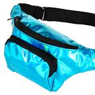 HOLOGRAPHIC BLUE FESTIVAL BUMBAG Holiday Rave Club Travel Hip Belt Money Pouch