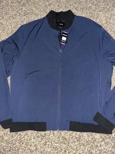 Express Men’s Lightweight Bomber Jacket Blue Full Zip Size XXL - 2XL - NWT $148 - Picture 1 of 2