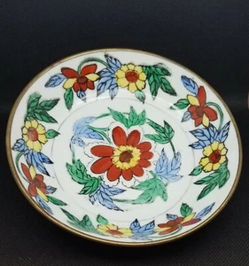 Chinese Porcelain Bowl Wrapped in Brass- 6 inches-For Decorative Use - Flowers - Picture 1 of 12