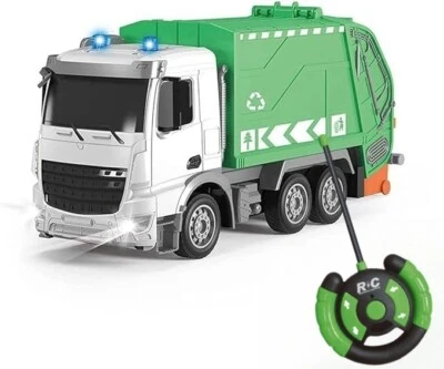 Remote Control Garbage Truck-Eco-Friendly Recycling Vehicle w/ Lights & Sounds - Image 1 of 4