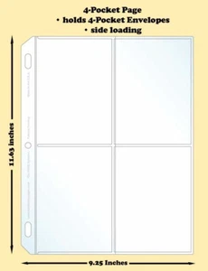 Best Hobby Pages 4-Pocket Traditional Polypropylene Archival Page Pack of 25 - Picture 1 of 1