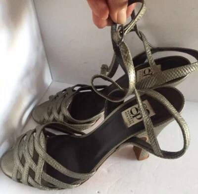 Sandálias Barneys New York COOP 37.5 estanho metálico sapatos saltos bombas # 2080 - Imagem 1 de 4