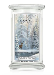 Kringle Candle Winter Woods Large 22 Oz Double Wick Candle / 100 Hours Soy Wax - Picture 1 of 5