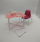Vintage Barbie Dream House Dining Set 1 Chair Table Plates Cups Forks Accessorie