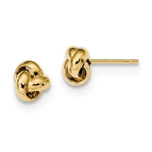 14k 14kt Yellow Gold  Polished Love Knot Post Earrings 7 mm - Picture 1 of 2