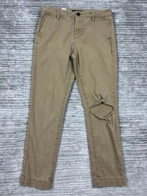 Aeropostale Pants Mens 27/28 Beige Skinny Cotton Blend Destroyed Knee Chino - Image 1 of 4