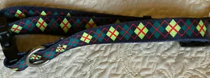 ARGYLE Print EX SM Dog Collar 8"-12" Yellow Dog Design NEW W/TAG FREE USA SHIP - Picture 1 of 3