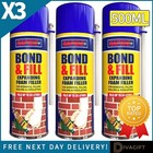 3 x EXPANDING FOAM PU FILLER 500ML BONDING FILLING SEALING BOND FILL SPRAY SEAL