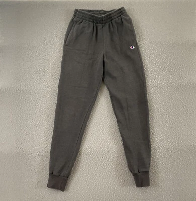 Pantalones de chándal Champion para hombre pequeños grises con logotipo puños algodón liso poliéster Foto 1 de 4