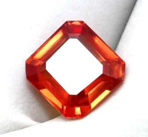4.50 CT Naturale Arancione Zaffiro Asscher Certificato Loose Gemma Con Omaggio - Picture 1 of 8