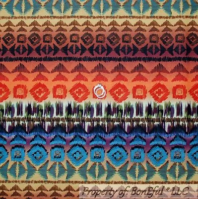 Edredón de algodón BonEful tela FQ arco iris rojo púrpura suroeste rayas indio navajo Foto 1 de 4