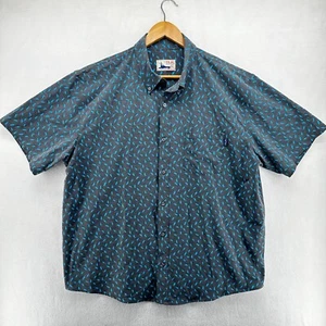 Huk Fishing Button-Up Shirt Lure Splash Black Men's 2XL Short Sleeve Collared - Picture 1 of 9