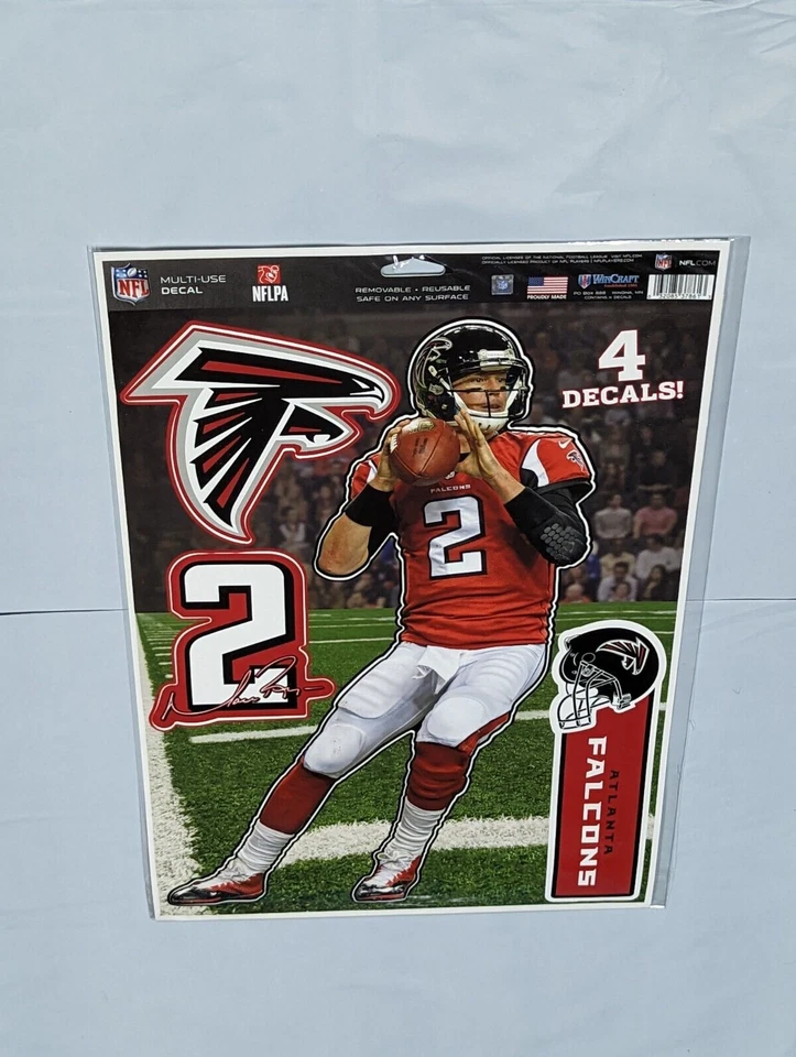 Matt Ryan & Atlanta Falcons Multi Use 4 Decals Stickers Sheet Measures 11" x 17" - Image 1 of 1