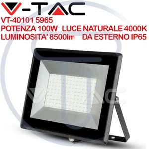 VTAC VT-40101 Faro LED SMD 100W E-Series Colore Nero luce naturale esterno promo