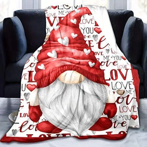 1pc-cozy-gnome-love-blanket-throw-super-soft-fleece-flannel-throws-for-couch-sof - Picture 1 of 6