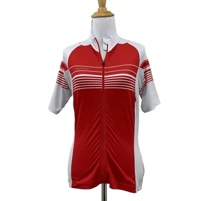 Camiseta deportiva de ciclismo Cannondale para mujer M mediana roja/blanca cremallera completa camisa de bicicleta de carretera Foto 1 de 4