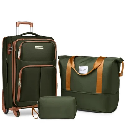 Softside Luggage Sets 3 Piece, Expandable Carry on Luggage 22x14x9 Airline Ap... Foto 1 de 4
