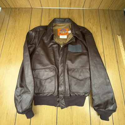 Vintage Cooper U.S. Air Force A-2 Men's Goatskin Leather Bomber Jacket 46R USA - Image 1 of 4