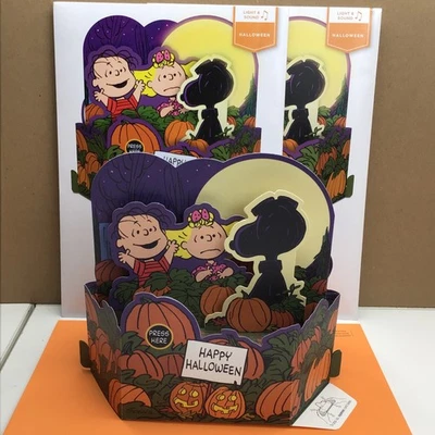 Tarjeta emergente 2 sellos SNOOPY HALLOWEEN PEANUTS papel maravilla GRAN CALABAZA Foto 1 de 4
