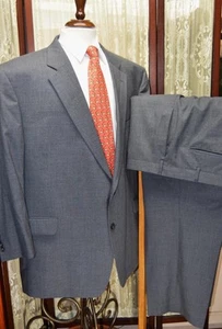 Jos A Bank 52 R solid gray 100% wool all season 1 vent business suit w5j5 - Picture 1 of 16