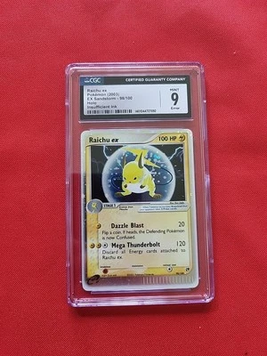 Pokemon: ERROR CARD - Raichu ex #98/100 EX 2009 EX Sandstorm Holo Rare - CGC 9! - Image 1 of 4