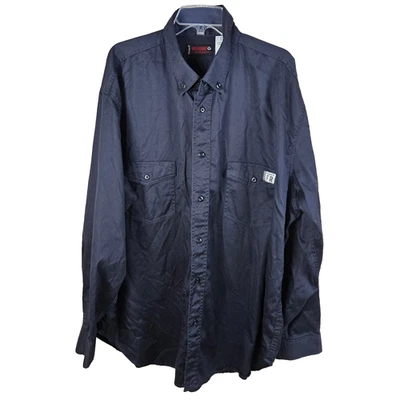 Wolverine FR Navy Blue shirt men XXXL 3X Long Sleeve Welding Work Button Down - Image 1 of 4