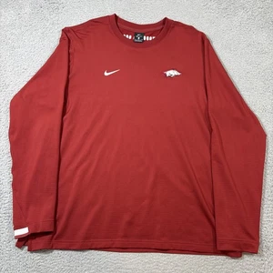 Nike Para Hombre Talla XL Arkansas Razorbacks Crew Acolchado Polar Cuello Redondo Sudadera Roja - Imagen 1 de 9