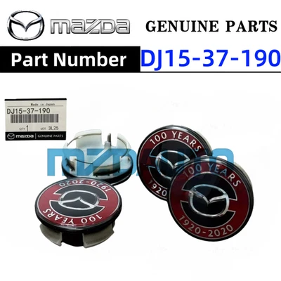 Juego de tapa central de rueda 100 aniversario genuino Mazda MX-5 MIATA DJ15-37-190 ×4 Foto 1 de 4