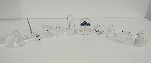Lote De 10 Estatuillas De Cristal Swarovski De Colección_ Animales_ Rana_ Flor De Pingüino - Imagen 1 de 7