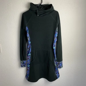 Kind Apparel Youer Dress Size Medium Long Sleeve Black Grid Fleece Agate Print - Picture 1 of 9