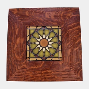 Motawi Tileworks Hand Made Art Pottery Green Alhambra Framed Tile - Picture 1 of 6