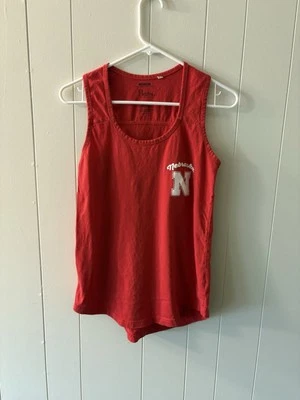 Nebraska Huskers Womens Medium Red Tank Top Racerback Cheetah College Fall J3 - Image 1 of 4