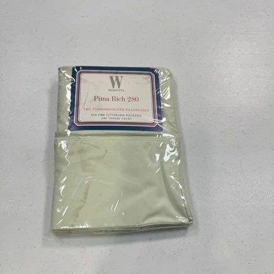 Wamsutta Funda de Almohada Par Estándar Verde Pima Mezcla Algodón 280 TC Foto 1 de 4