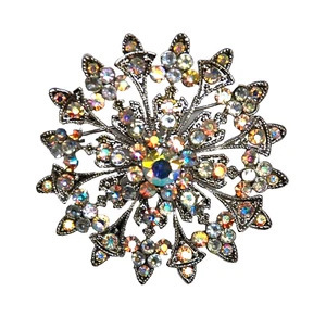 Broche Bling años 60 llamativo broche punta estrás mediados de siglo mod joyería 2" - Imagen 1 de 8