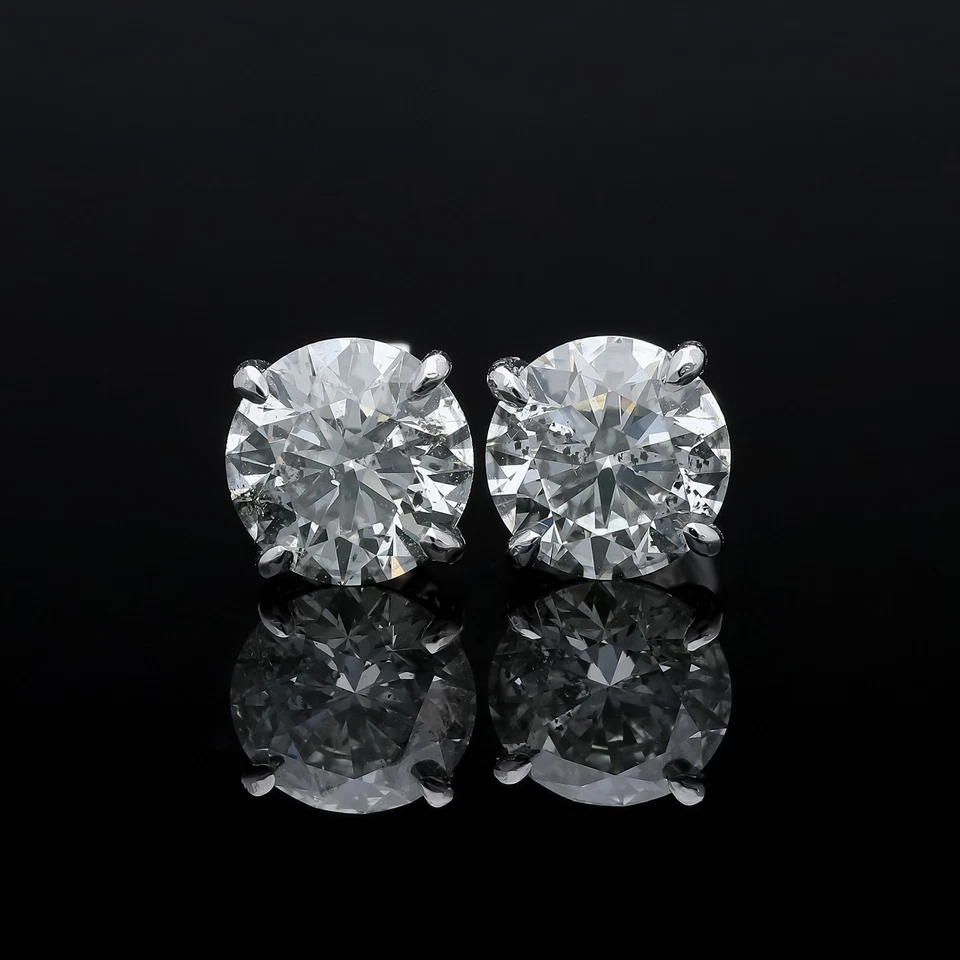 Top Preis Ohrstecker 2,08 ct. Diamanten 950 Platin Wert: 12.000 EUR IGI Report - Bild 1 von 1