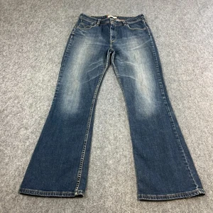 Levi's 629 Womens Jeans Bootcut Flare 32 30 UK 12 Mid Wash Blue Whiskers Y2K - Picture 1 of 12