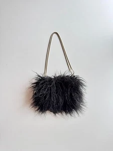 Bolso Cartera de Noche Convertible ZARA Negro Imitación Piel de Mongol - Imagen 1 de 16
