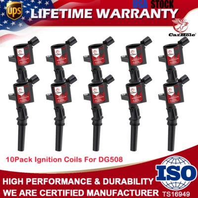 Paquete de 10 bobinas de encendido para Ford F150 Expedition 2000 2001 2002 2003 2004 4,6/5,4 L Foto 1 de 4