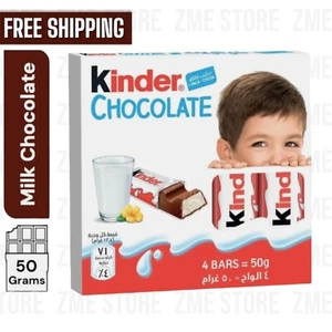 4 Riegel Kinder Schokolade, Milchschokoladentafel mit cremiger milchiger Füllung 50g - Bild 1 von 3