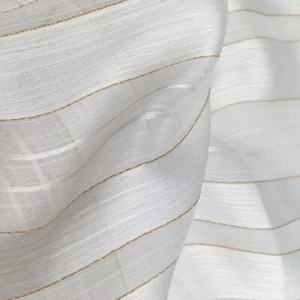 39 Inch X 55 Inch Satin Chiffon Gauze Gold Yarn Chiffon Fabric Natural White - Picture 1 of 6