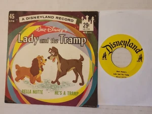 Walt Disney 45 "Lady and the Tramp" Disneyland Records LG-755 w/ picture sleeve - Imagen 1 de 2