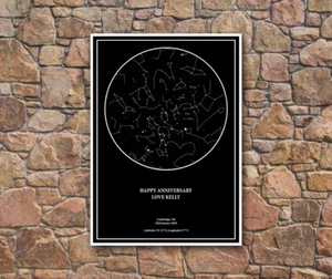 Personalisierte Sternhimmel Nachtkarte individuelles Geschenk Druck Geschenk Special Valentinstag - Bild 1 von 1