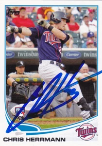 CHRIS HERRMANN MINNESOTA TWINS SIGNED CARD MARINERS A'S ARIZONA DIAMONDBACKS - Picture 1 of 1