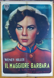 manifesto 1F film MAJOR BARBARA Wendy Hiller Gabriel Pascal Salvation Army - Imagen 1 de 3