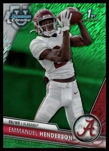 2023 Bowman Chrome University EMMANUEL HENDERSON GREEN SHIMMER REFRACTOR /99 #38 - Picture 1 of 2