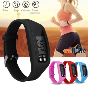 Fitness Tracker Digital Pedometer Walking Step Calorie Counter Wrist Watch New - Picture 1 of 14
