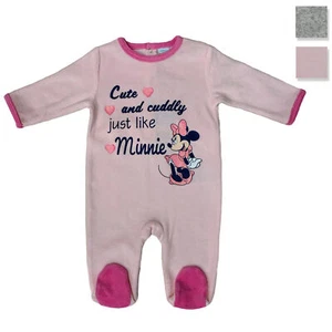 Body neonato Disney Minnie tutina Pagliaccetto Velluto bimba maniche lunghe 3417 - Picture 1 of 3