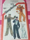 Vintage Simplicity Halloween Costume Pattern 5739 Rabbit Lion Cat Bear 2-4 Kids