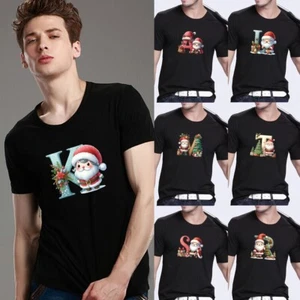 T-shirt uomo baggy fit manica corta slogan magliette maglietta ragazzo regalo natale - Foto 1 di 30