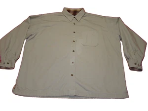 Woolrich Mens Size 2XL Khaki Flannel Lined Long Sleeve Button Shirt - Picture 1 of 10